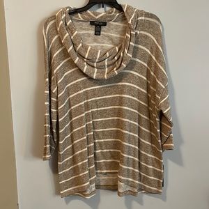 Style & Co Striped Sweater Metallic Striped pullover Cowl Neck New